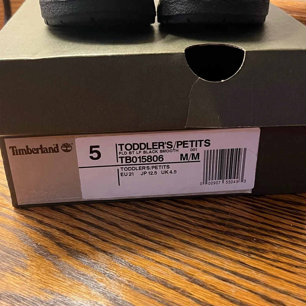 Timberland Kids Baby Toddler Black‎ Smooth Boots Size 5C